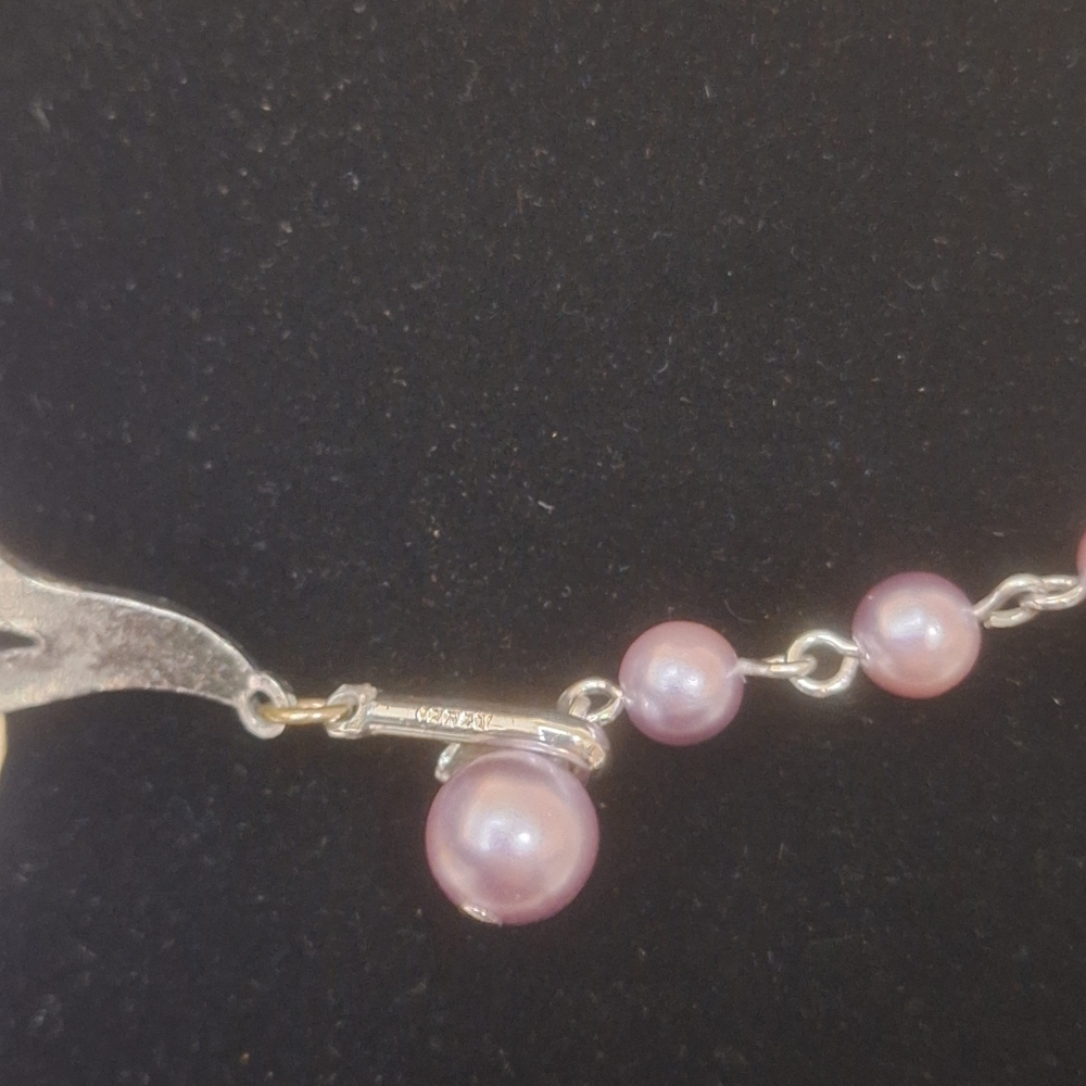 VTG Paul Morris 2 Strand Simulated Pearls Lavender & Dark Purple 16" Necklace - Picture 5 of 10